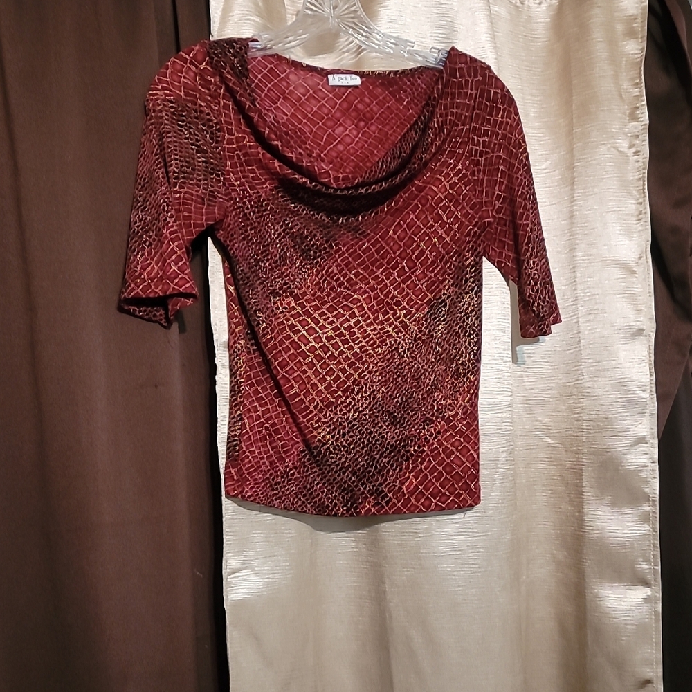 A'gaci Red Patterned Blouse